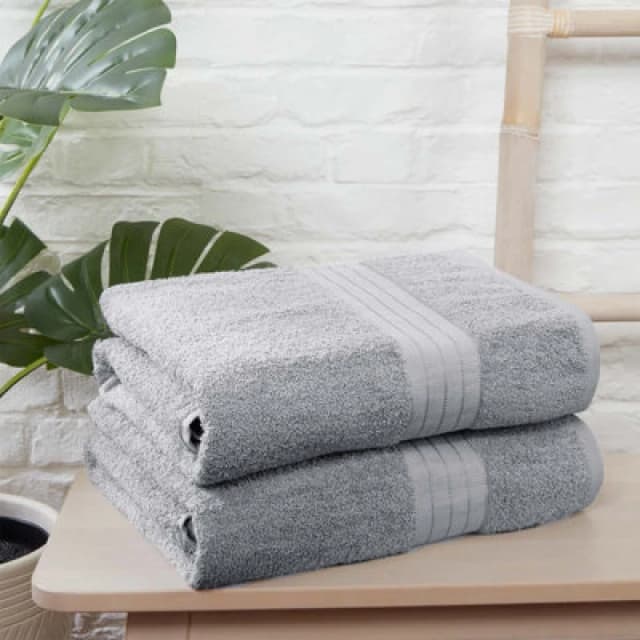 OHS OHS Luxury Hand Towel 100% Cotton Bathroom in Silver Silver Hand Towel Unisex 5027434141463