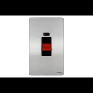 Schneider USFP 50A 2G Switched & Neon Black Insert Stainless Steel - GU4421BSS