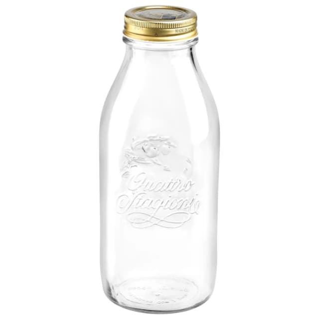Bormioli Rocco Quattro Stagioni Glass Bottle with Screw Top Lid - 1L Clear unisex