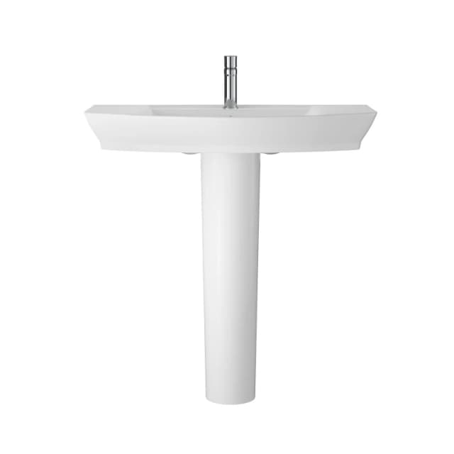 Balterley Spirit Ceramic Square Basin Full Pedestal Tap Not Included 850mm White unisex