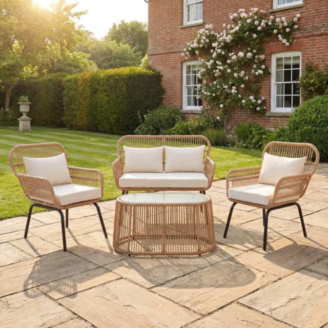 Artemis Home Carbini 4 Piece Patio Bistro Set in Cream Size: 4 Person Cream Unisex 4 Person