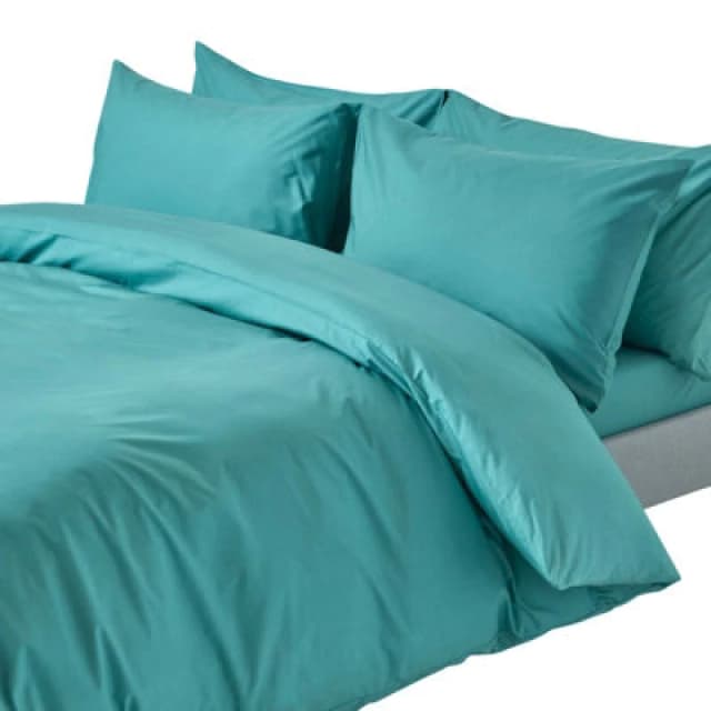 Homescapes Teal Egyptian Cotton Single Duvet Cover With One Pillowcase, 200 Tc