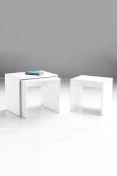 Matt White Nest Of 3 Tables Modern Design