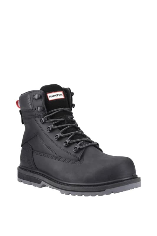 Hunter Mens Tornado Safety Boot in Black Size: 6 Black Male 6