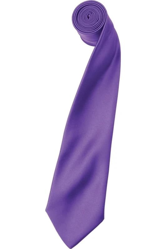 Premier Premier Men Plain Satin Tie (Narrow Blade) Pack of 2 in Violet Violet One Size Male 5059269153236