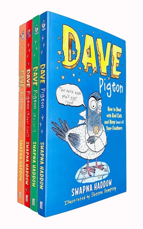 Dave Pigeon Collection 4 Books Set By Swapna Haddow Dave Pigeon, Racer, Royal Coo!, Nuggets Swapna Haddow Books