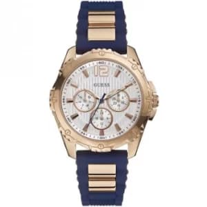 GUESS Ladies blue silicone strap watch