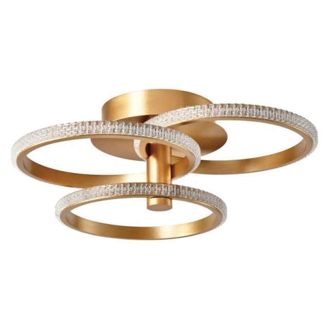 Happy Homewares Modern Designer Brushed Gold LED Ceiling Light with Crystal Effect Acrylic Gold Unisex