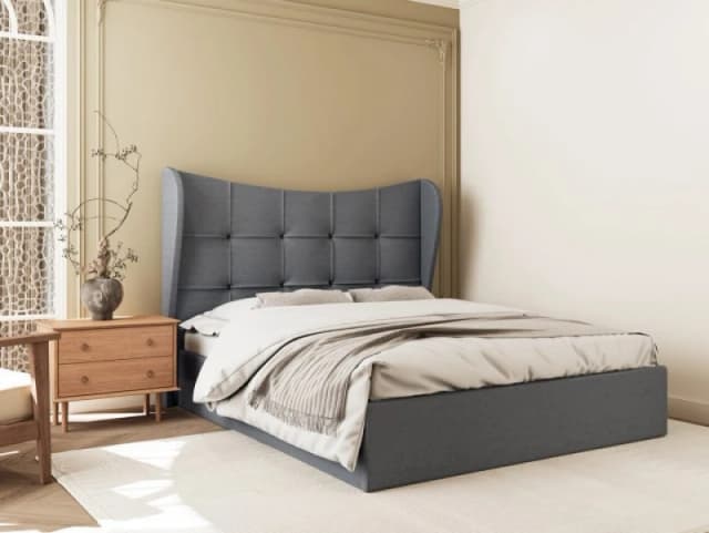 Seconique Verona Grey Fabric Ottoman Bed Frame - 5ft King Size