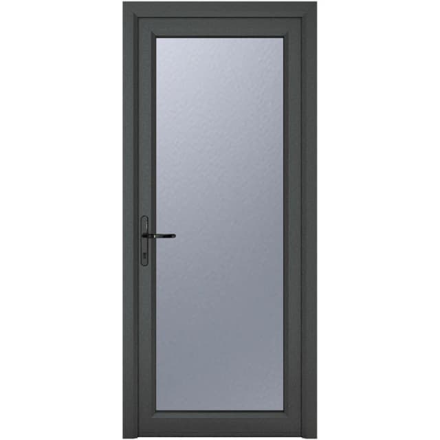 Crystal Triple Glazed Single Door Full Glass Grey/White Rh 840 X 2090Mm Obscure, Grey 3RRHGW84209OBTG