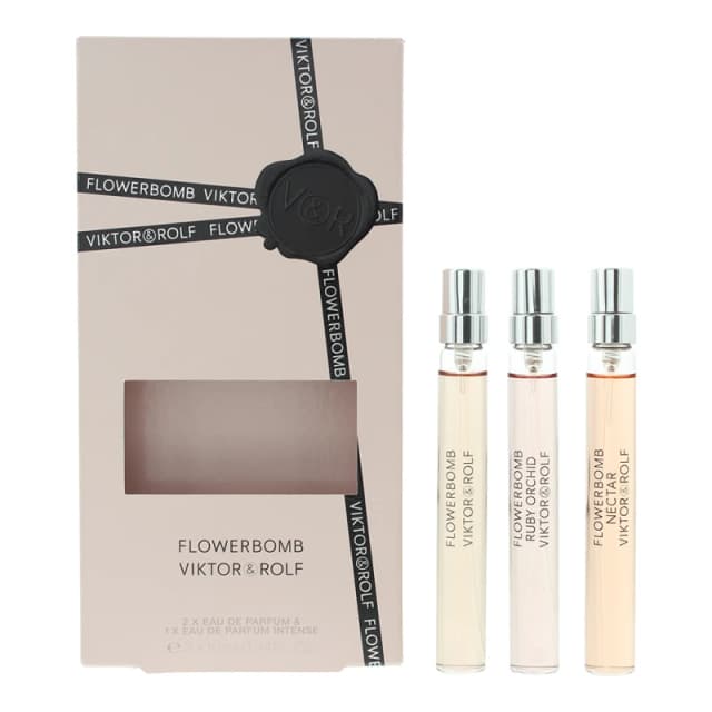 Viktor & Rolf FlowerBomb Gift Set 10ml FlowerBomb Eau de Parfum + 10ml FlowerBomb Ruby Orchid Eau de Parfum + 10ml FlowerBomb Nectar EDP