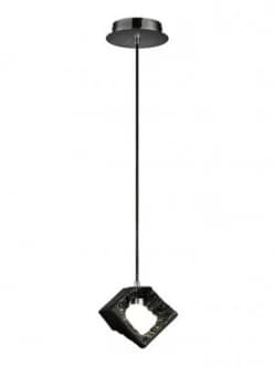 Ceramic Square Sculpture Ceiling Pendant 1 x 3W LED Chrome, Black