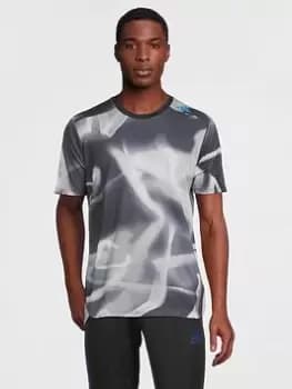 adidas Performance Own The Run Seasonal T-Shirt, Black/Grey, Size 2XL, Men