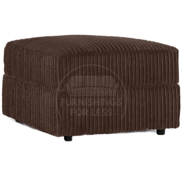 Furnishings For Less UK Luxor Delta Ferguson Chocolate Fabric Soft Jumbo Cord Footstool