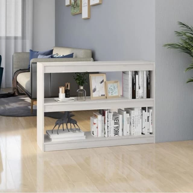 VIDAXL Book Cabinet Room Divider White 100x30x71.5cm Pinewood vidaXL 8720286609095