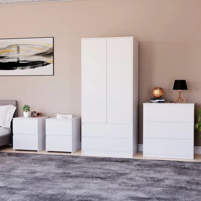 Lassic Vida Designs 4 Piece Denver Bedroom Set 1 White unisex One Size