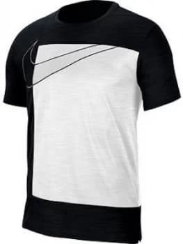 Nike Dry Contrast Block T-Shirt - Black/White