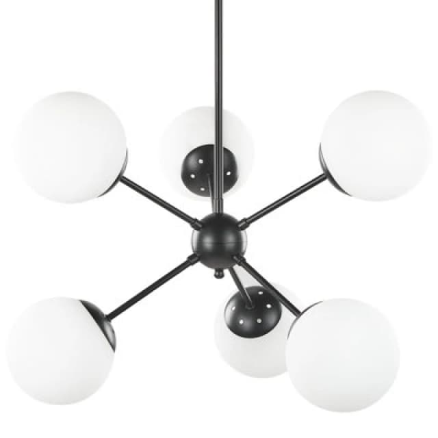 Beliani Ceiling Lamp Adawro Metal Black/ White