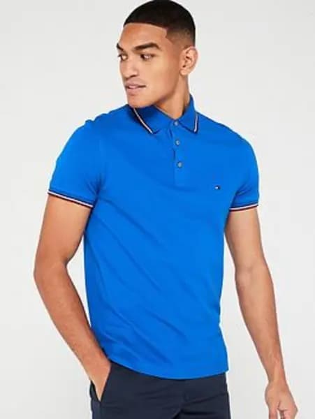 Tommy Hilfiger 1985 Tipped Slim Fit Polo Shirt - Bright Blue