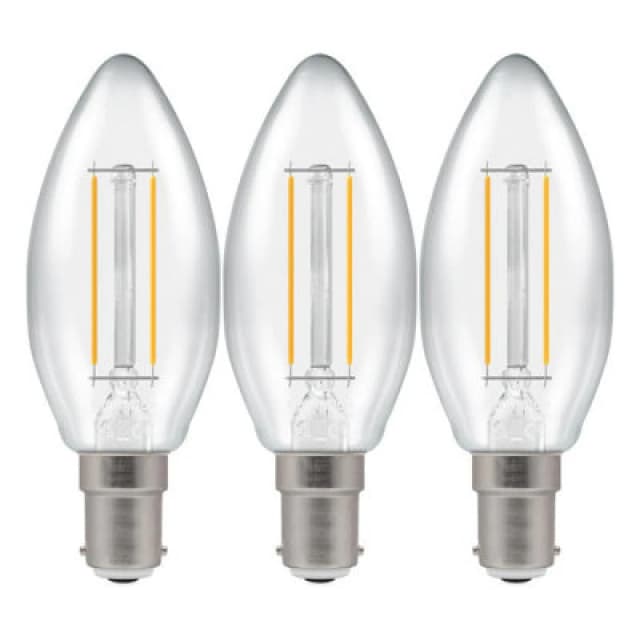 Crompton Lamps LED Candle 2.2W B15 Filament Cool White Clear