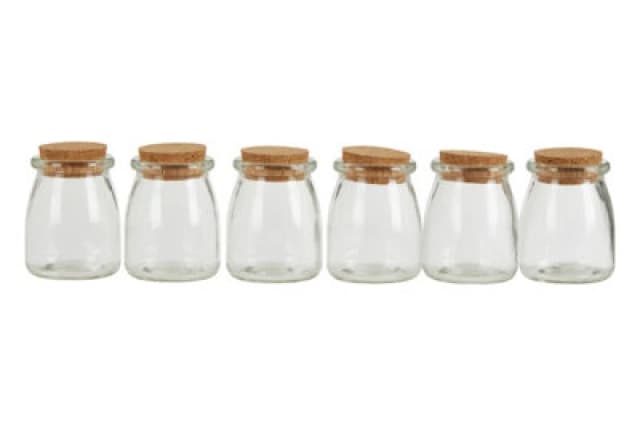 Premier Housewares Tromso 6Pcs Round Large Glass Jars Clear