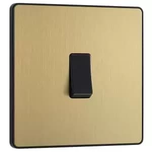 BG Evolve Brushed Brass 20A 16Ax Single Light Switch - 2 Way
