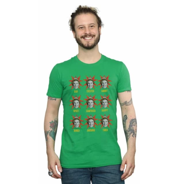 Elf Elf Men Buddy Moods T-Shirt in Green Size: Small Green S Male 5057736054758