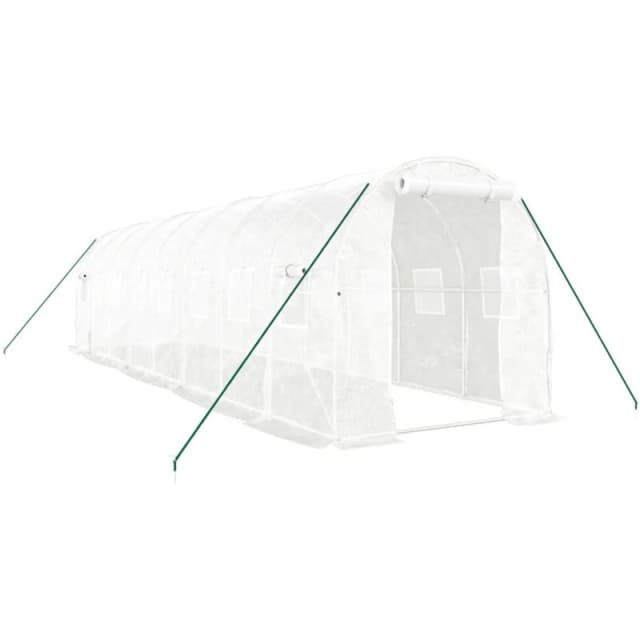 vidaXL Greenhouse with Steel Frame White 16 m 8x2x2 m, White 3188030