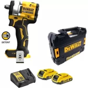 18v xr DCF922D2T Brushless 1/2 Compact Torque Wrench Detent Pin - 2x 2ah - Dewalt