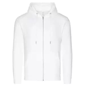 Awdis Mens Organic Full Zip Hoodie (L) (Arctic White)