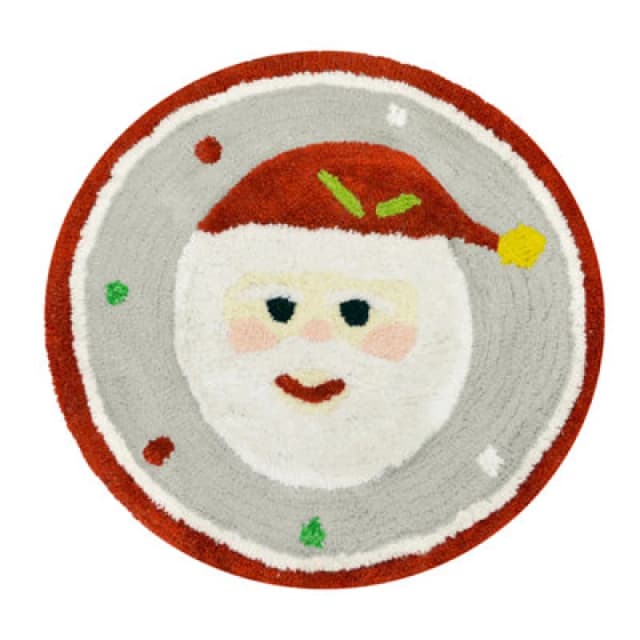 Allure Bath Fashions Christmas Tufted Santa Round Bath Mat