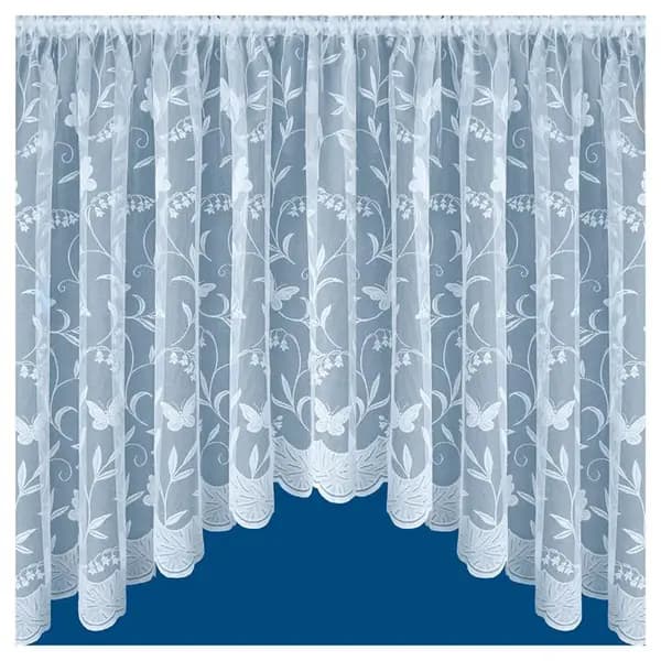 Tyrone Textiles Hawaii Floral Butterfly Net Jardiniere - White 381x91cm