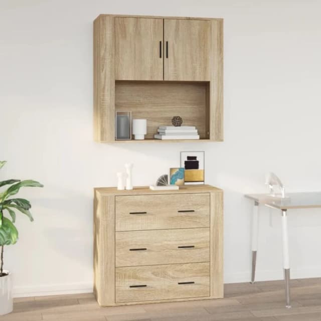Vidaxl Wall Cabinet Sonoma Oak 80X33X80 Cm Engineered Wood 816587