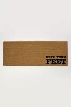 Wipe Your Feet Coir Double Door Mat Runner