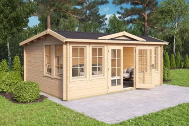 Lasita Maja Balmoral-Log Cabin, Wooden Garden Room, Timber Summerhouse, Home Office - L570 X W421.3 X H239.4 Cm