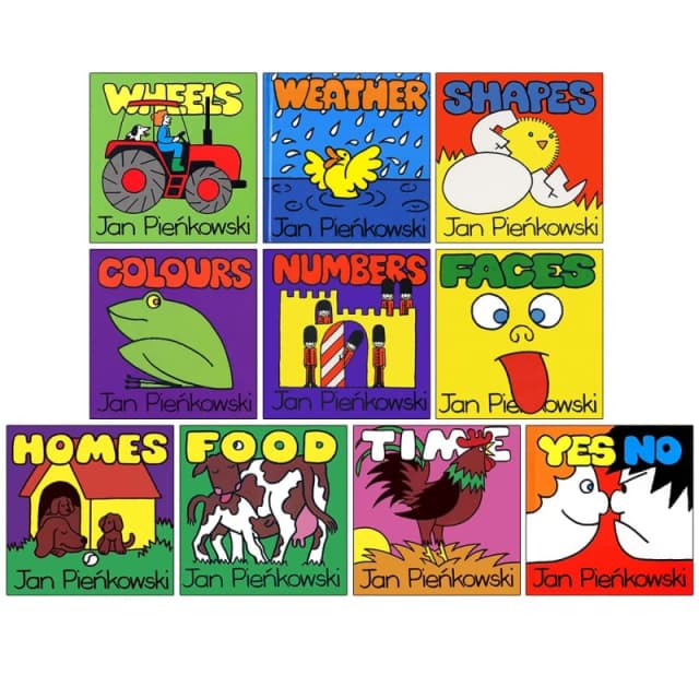 Jan Pienkowski 10 Books Children Collection Set (Wheels, Weather, Shapes, Colours, Faces) Jan Pienkowski Books