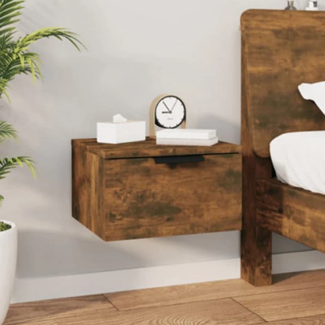 Vidaxl Wall-mounted Bedside Cabinet Smoked Oak 34X30X20 Cm, Brown 817087