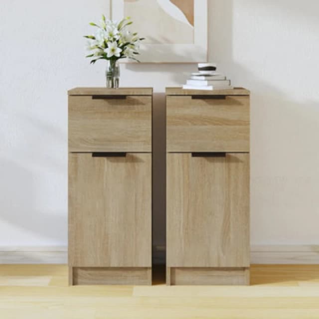 VIDAXL Sideboards 2 pcs Sonoma Oak 30x30x70cm Engineered Wood Vidaxl 8720287078524
