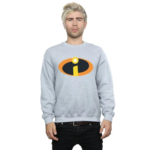 Disney Men The Incredibles Costume Logo Sweatshirt in Grey Size: Small Grey S Male 5057955878012