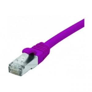 Patch Cord RJ45 CAT.6 F/UTP LSZH Snagless Purple - 0.50 M Full Copper