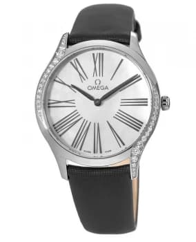 Omega De Ville Tresor 36mm Mother of Pearl Dial Diamond Case Womens Watch 428.17.36.60.05.001 428.17.36.60.05.001