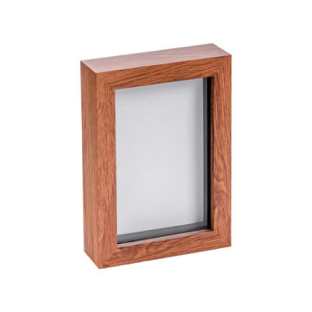 Nicola Spring 4 X 6" Photo Frame - Dark Wood - 3D Photo Frame Picture Frame Box Portrait Display Case (17.5 X 12.5Cm)