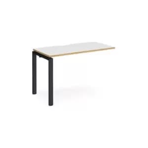 Bench Desk Add On Rectangular Desk 1200mm White/Oak Tops With Black Frames 600mm Depth Adapt