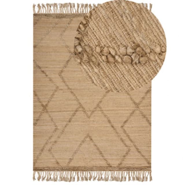 Beliani Rug Handere Beige 200 X 300 Cm Jute