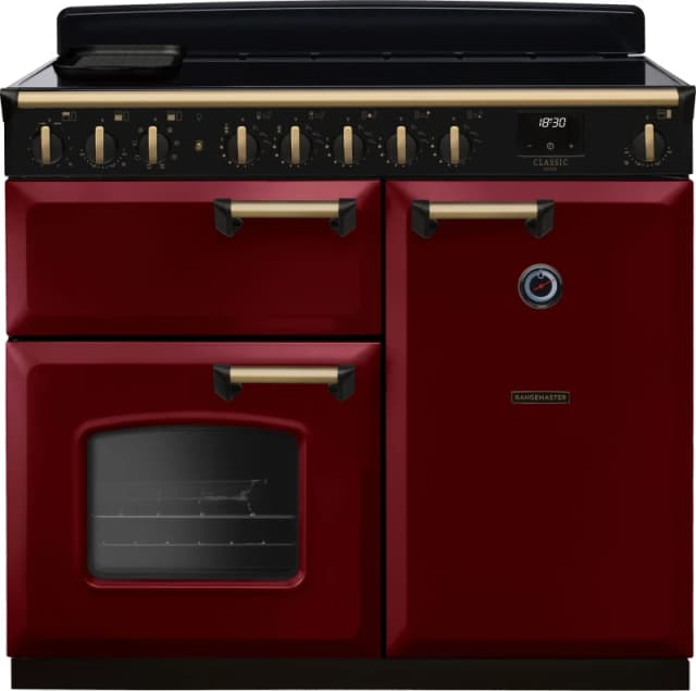 Rangemaster CLDL100EIPBOR/AB1 Classic Deluxe 100cm Induction Range Cooker Antique Brass Trim 18315 - BORDEAUX CLDL100EIPBOR/AB1
