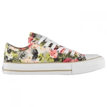 SoulCal Canvas Low Ladies Canvas Shoes - White Floral