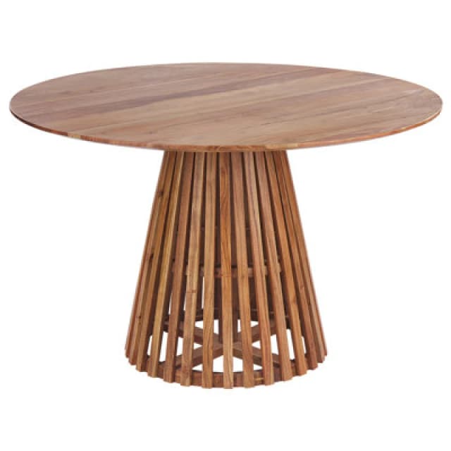 Beliani Dining Table Mesilla Brown 120 Cm 120 Cm Acacia Wood