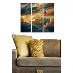 MDF1014456 Multicolor Decorative MDF Painting (3 Pieces)