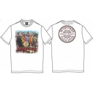 Sgt Pepper Mens White Vintage Print T Shirt: Medium