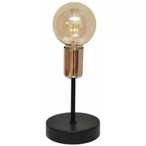 Helam Tube Table Lamp Black, Copper 12cm